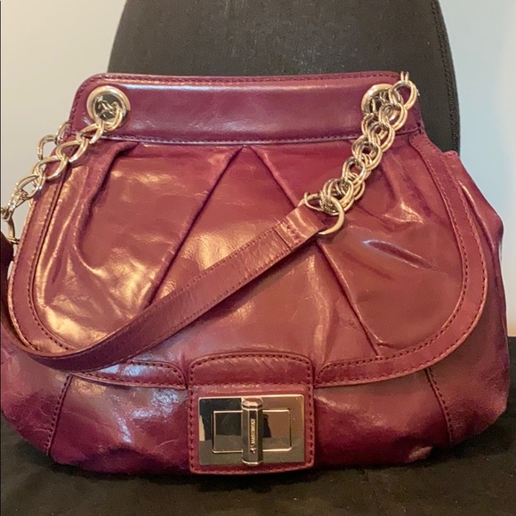 b. makowsky Handbags - B Makowsky plum distressed leather handbag